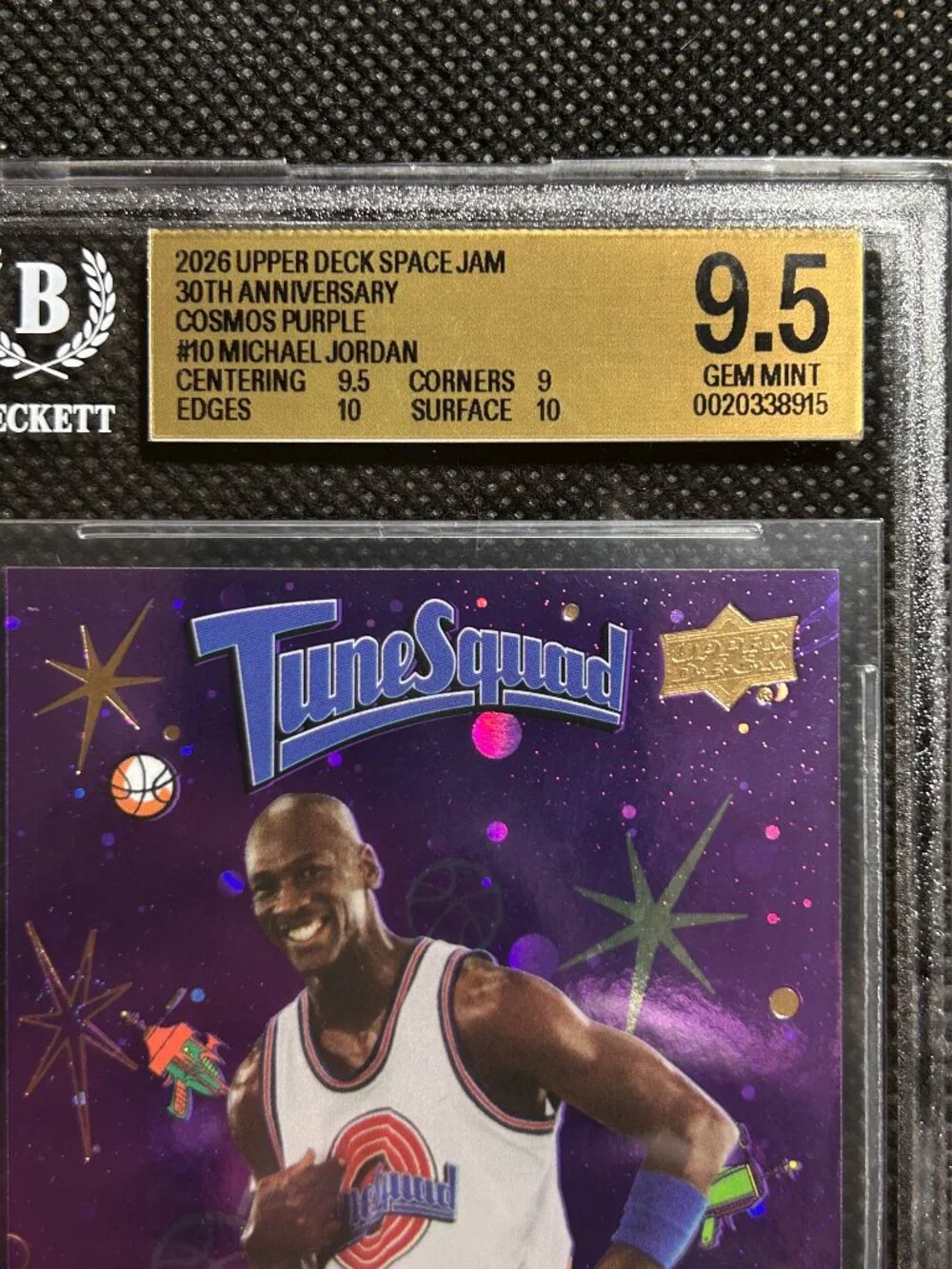 Michael Jordan 2026 Upper Deck Space Jam #10 COSMOS PURPLE SP PARALLEL BGS 9.5